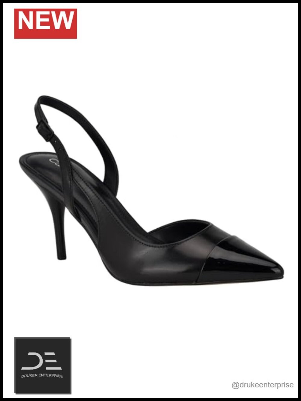 Women's Pointy Toe Stiletto Heel Slingback Pump Shoes Leather